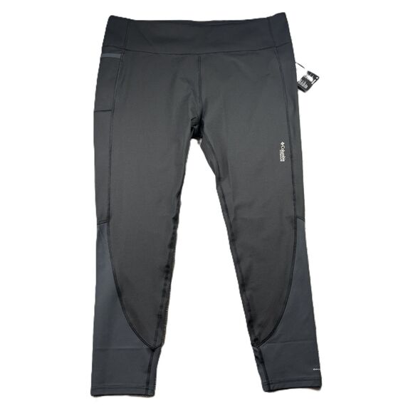 Columbia Titanium Women NWT Cirque River Leggings Omni-Wick Black Gray 2X I172 - Picture 1 of 13